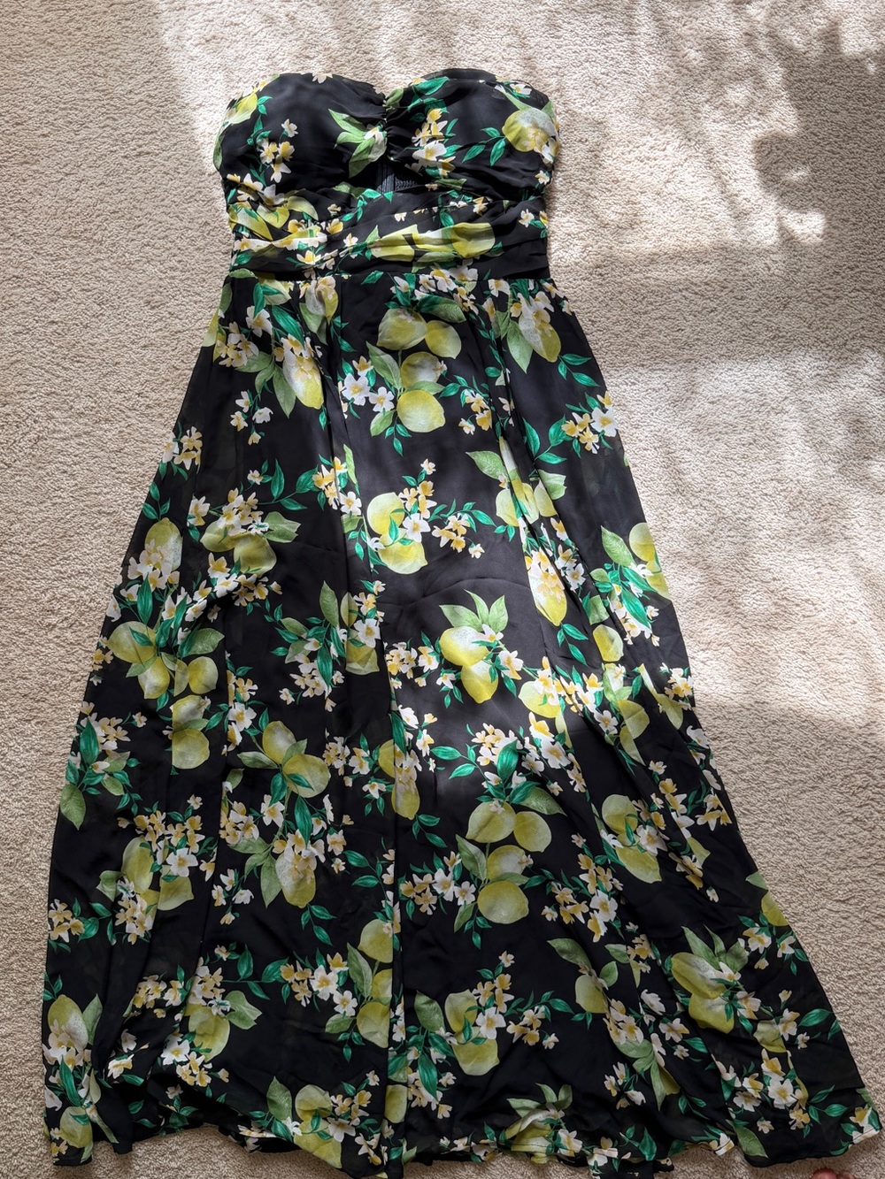 NWT VICI Exclusive Lemon Floral Strapless Maxi Dress – XL